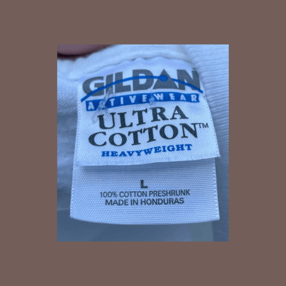 Gildan Cat Graphic Tee | White Cotton | Size L | Vintage - Picture 3 of 4